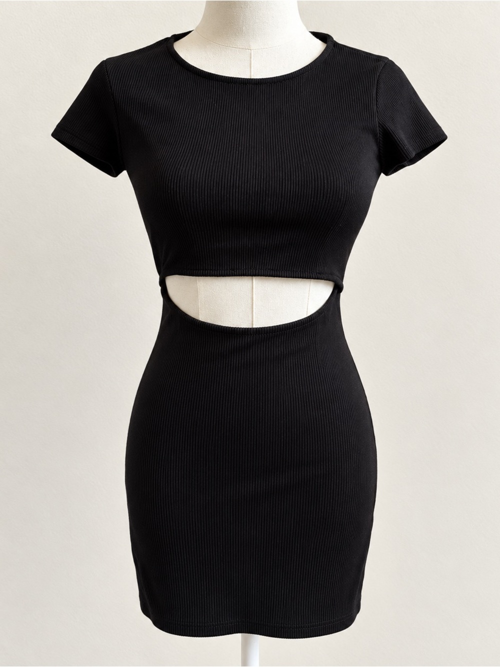 Princess Polly Cut Out Mini Dress Size 2 Black Bodycon Y2K Going Out